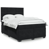Box Spring Bed with Mattress Black 140x190 cm Velvet 3290908