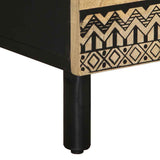 Bed Cabinet Black 40x33.5x46 cm Solid Rough Wood Mango 4018626