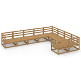 9 Piece Garden Lounge Set Solid Pinewood 3075987
