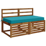 Seat Cushion SOEST 100% Polyester Turquoise 120 x 80 x 10 cm 946816