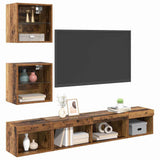 TV Wall Units with LED with LED 5 pcs Old wood Engineered Wood 3403577