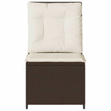 Garden Sofa with Cushion Black and Cream White Poly Rattan 3394477