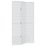 Room Divider 3 Panels White Solid Wood Paulownia 358783