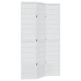 Room Divider 3 Panels White Solid Wood Paulownia 358783