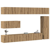 7 Piece TV Cabinet Set Wall-mounted Artisan Oak Engineered Wood 3329214