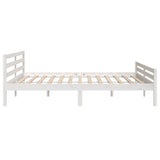 Bed Frame without Mattress White Solid Wood 180x200 cm Super King 814835
