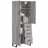 Highboard Grey Sonoma 69.5x34x180 cm Engineered Wood 3196041