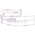 Bed Frame without Mattress Sonoma Oak 140x190 cm Engineered Wood 4106980