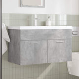Bathroom Sink Cabinet with Built-in Basin and Faucet Concrete Grey 3324890