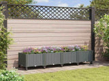 Garden Planter with Wheels Light Grey 160 x 40 x 48 cm PP 3423136