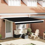 Awning Replacement Fabric Black 4 x 3.5 m Polyester 42000547