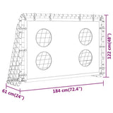 93376 Soccer Goal Training Net Steel 184x61x122 cm