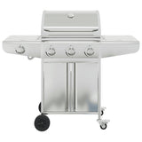 Gas BBQ Grill with 4 Burners Silver Stainless Steel 3214255