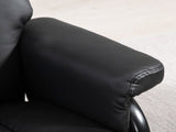 Swivel Recliner Chair with Footstool, PU Leather Recliner Armchair with Ottoman, Steel Base, T3398P377933