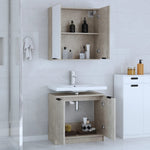 ZNTS 2 Piece Bathroom Cabinet Set Concrete Grey Engineered Wood 3115863
