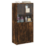 Highboard with Doors Smoked Oak 68x37x142 cm Engineered Wood 3295868