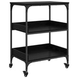 Kitchen Trolley Black Oak 60 x 41 x 80.5 cm Engineered Wood 883031