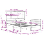 ZNTS Bookcase Bed without Mattress 140x190 cm Solid Wood Pine 3322229
