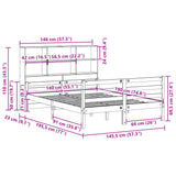 ZNTS Bookcase Bed without Mattress 140x190 cm Solid Wood Pine 3322229