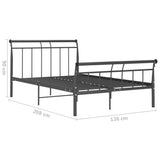 Bed Frame without Mattress Black Metal 120x200 cm 325036