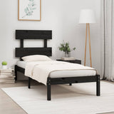 Bed Frame without Mattress Black 100x200 cm Solid Wood 3104667