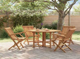 Outdoor Dining Set Natural Teak Fine sanded teak hardwood Medium 3096574
