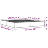 Bed Frame without Mattress Sonoma Oak 180x200 cm Super King 3279828