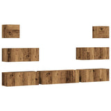 7 Piece TV Cabinet Set Wall-mounted Old Wood Engineered Wood 3329019