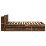 Bed Frame with Storage Old Wood 140 x 190 cm Engineered Wood 3433379