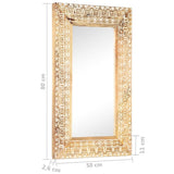 Hand-Carved Mirror 80x50x2.6 cm Solid Mango Wood 321645