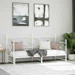 ZNTS Daybed with Trundle without Mattress White 75x190 cm Steel 4104686