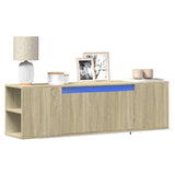 TV Wall Cabinet with LED Lights Sonoma Oak 135x31x39.5 cm 852385