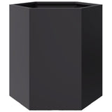 ZNTS Garden Planter 2 pcs Black Hexagon 46x40x45 cm Steel 851109