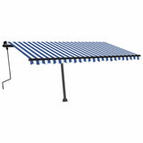 Manual Retractable Awning with LED 450x300 cm Blue and White 3069761