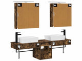 Bathroom Cabinet Set 5 pcs Smoked Oak 50 x 14.5 x 70 cm 3406323