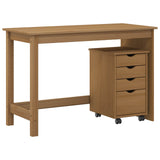Desk Cabinet Set 2 pcs Honey Brown Solid Pine Wood 3438765