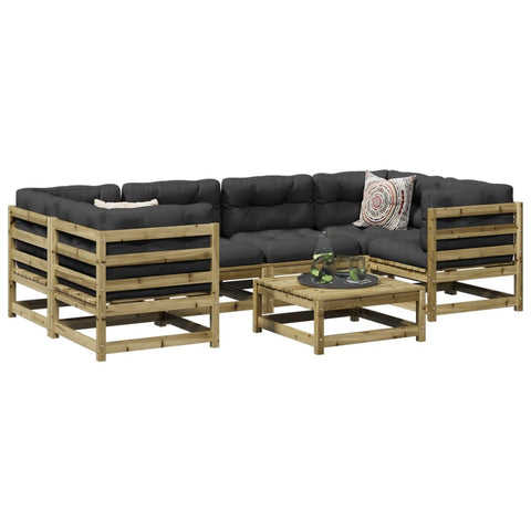 ZNTS 7 Piece Garden Sofa Set Impregnated Wood Pine 3299311