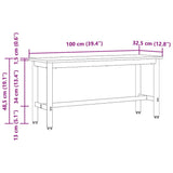Dining Bench Smoked Oak 100 x 32.5 x 48.5 cm 873754