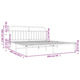 Metal Bed Frame without Mattress with Headboard Black 193x203cm 352584