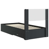 Bed Frame with Storage and Headboard Black 75 x 190 cm 3414524