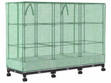 Garden Planter with Greenhouse Cover&Wheels 3 pcs White PP 3423065