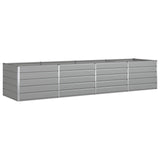 Planter Light Grey 385 x 100 x 75 cm Galvanised Steel 42018172