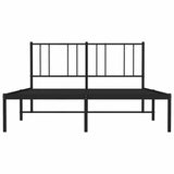 Metal Bed Frame without Mattress with Headboard Black 135x190cm 352479