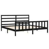 Bed Frame without Mattress Black 200x200 cm Solid Wood Pine 3191930