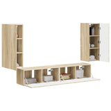 TV Wall Cabinet Set 4 pcs Sonoma Oak Engineered Wood 3408918