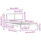 Bed Frame with Upholstered Headboard Light Grey 120 x 190 cm 877928