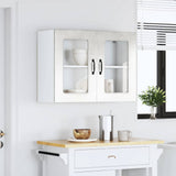 Kitchen Wall Cabinet with Glass Door Kalmar Concrete Grey Engineered Wood 853611