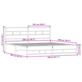 Metal Bed Frame without Mattress Smoked Oak 200x200 cm 3308489