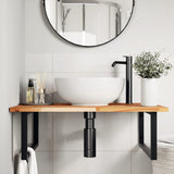 Basin Shelf Wall Mounted Steel and Solid Wood Acacia 3302925