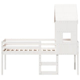 High Sleeper Bed without Mattress White 90x200 cm Solid Wood Pine 3282014